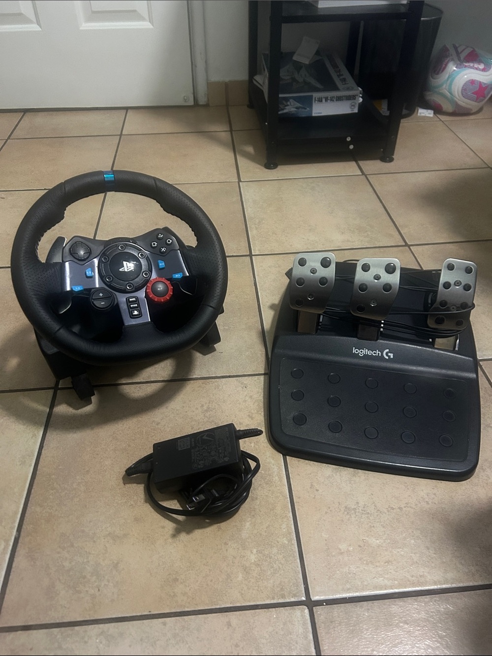 Logitech G Black Steering Wheel and Silver Pedal Set for Console Racing